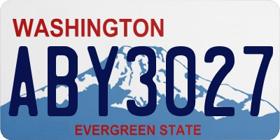 WA license plate ABY3027