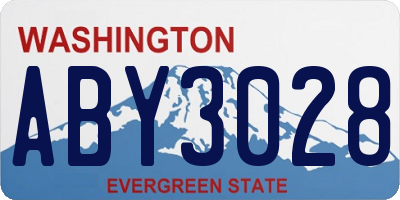 WA license plate ABY3028