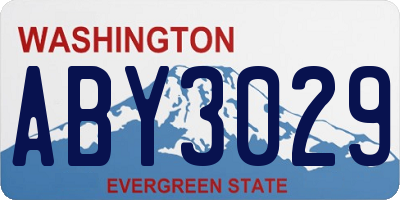 WA license plate ABY3029