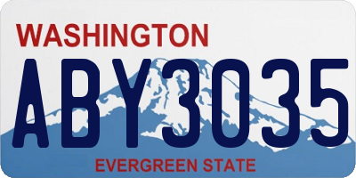 WA license plate ABY3035