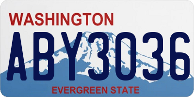 WA license plate ABY3036