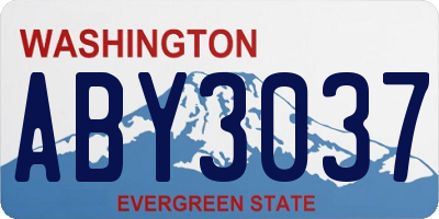 WA license plate ABY3037