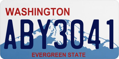 WA license plate ABY3041
