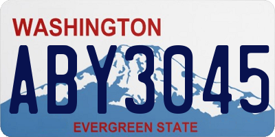 WA license plate ABY3045