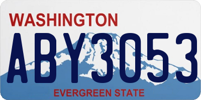 WA license plate ABY3053
