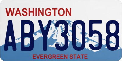 WA license plate ABY3058