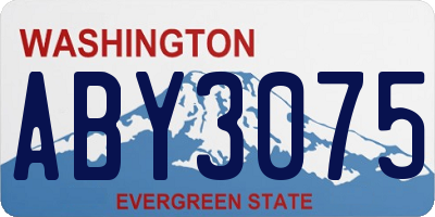 WA license plate ABY3075