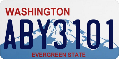 WA license plate ABY3101