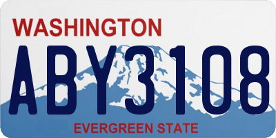 WA license plate ABY3108