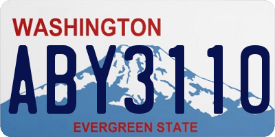 WA license plate ABY3110