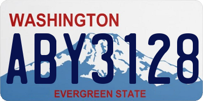 WA license plate ABY3128