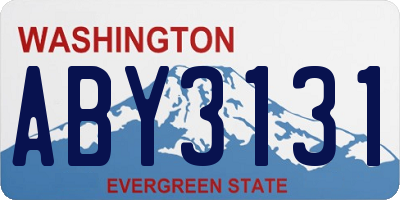 WA license plate ABY3131