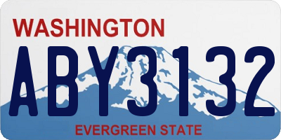 WA license plate ABY3132