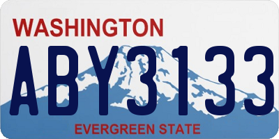 WA license plate ABY3133