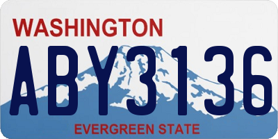 WA license plate ABY3136