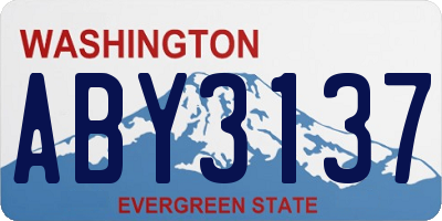 WA license plate ABY3137