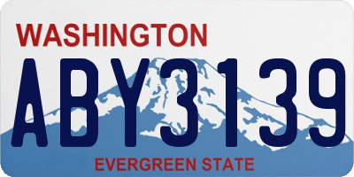 WA license plate ABY3139