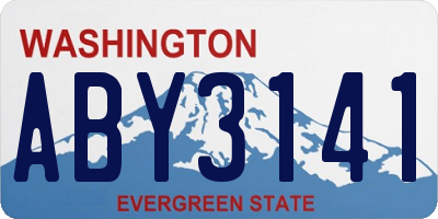 WA license plate ABY3141