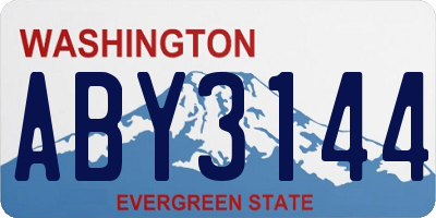 WA license plate ABY3144