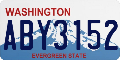 WA license plate ABY3152