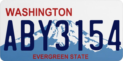 WA license plate ABY3154