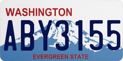 WA license plate ABY3155