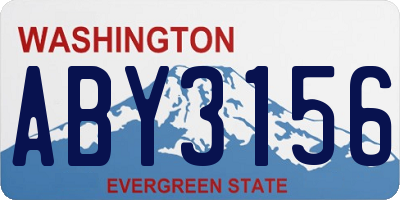 WA license plate ABY3156