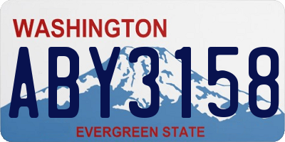 WA license plate ABY3158