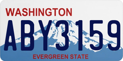 WA license plate ABY3159