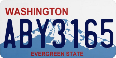 WA license plate ABY3165