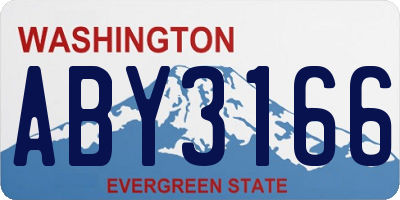 WA license plate ABY3166