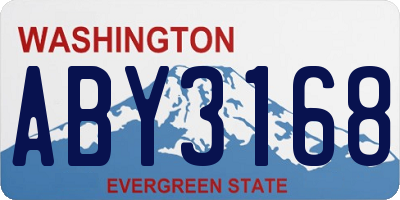 WA license plate ABY3168