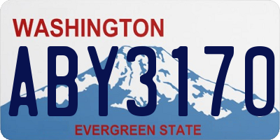 WA license plate ABY3170
