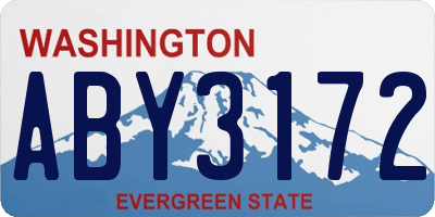 WA license plate ABY3172