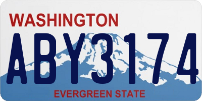 WA license plate ABY3174