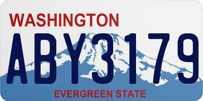 WA license plate ABY3179