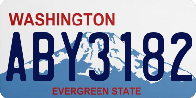 WA license plate ABY3182