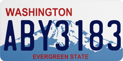 WA license plate ABY3183