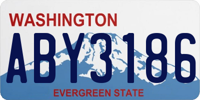 WA license plate ABY3186