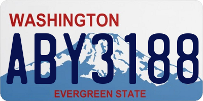 WA license plate ABY3188