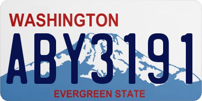 WA license plate ABY3191