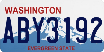 WA license plate ABY3192