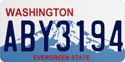 WA license plate ABY3194