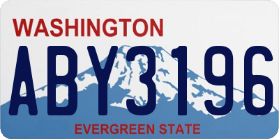WA license plate ABY3196