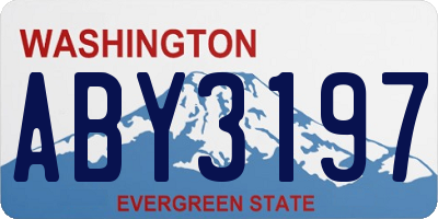WA license plate ABY3197
