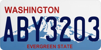 WA license plate ABY3203