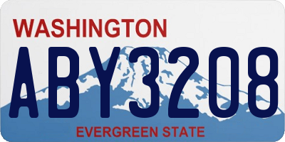 WA license plate ABY3208