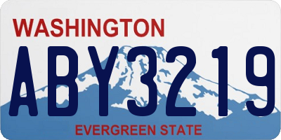 WA license plate ABY3219