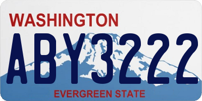 WA license plate ABY3222