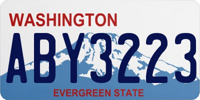WA license plate ABY3223